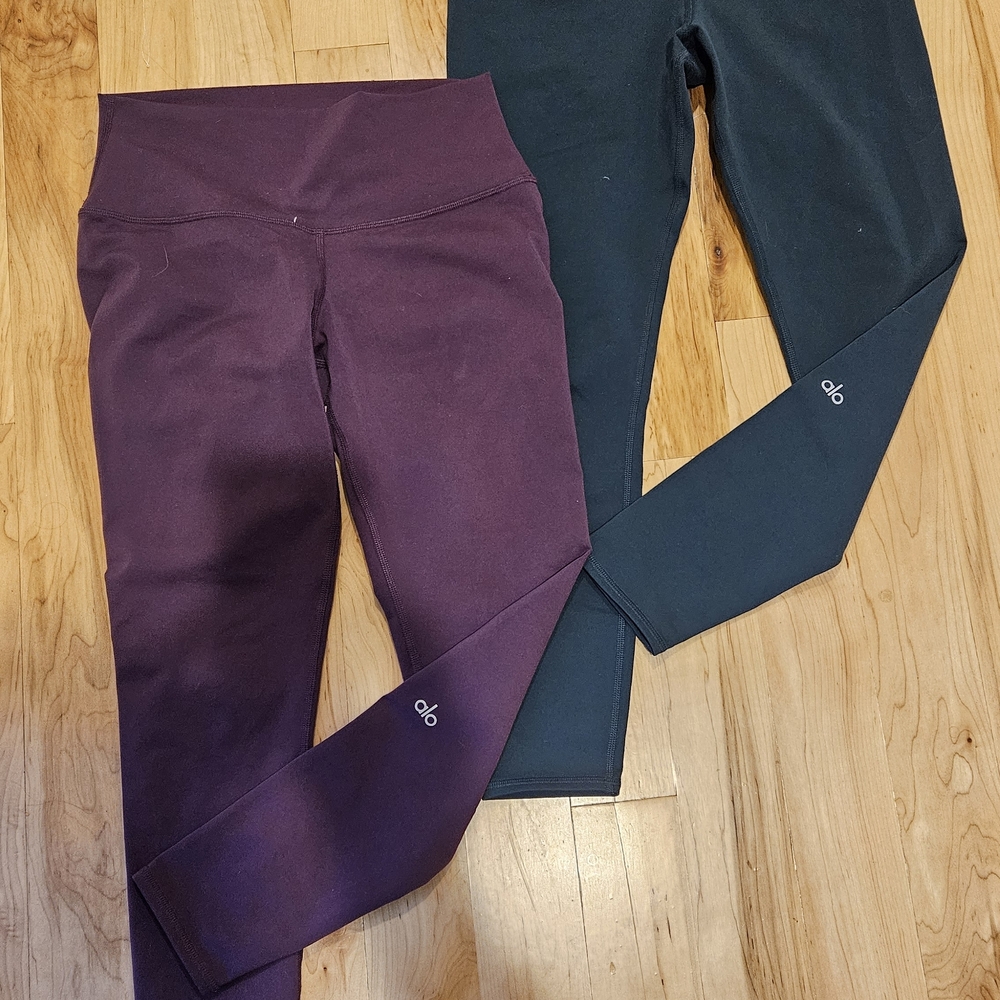 ALO Yoga Womens Leggings - Plum and Hunter Green (Selling Items Together)